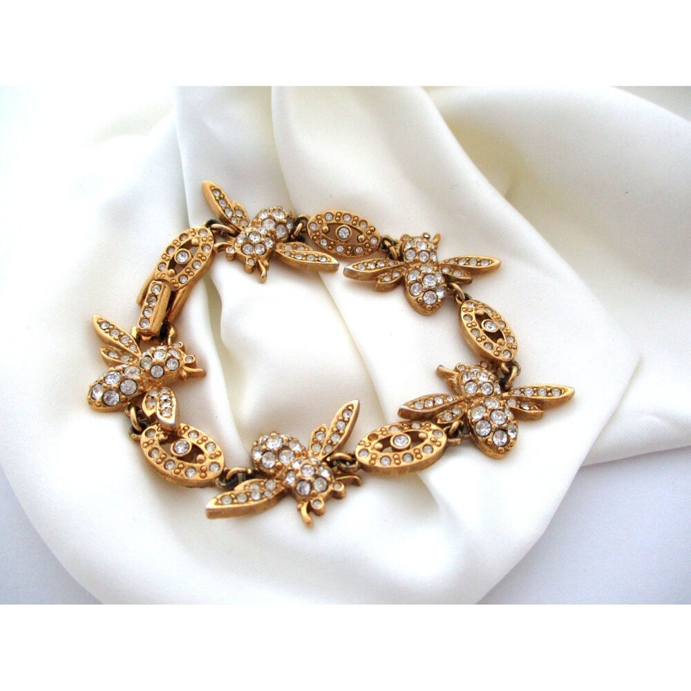 Vintage Joan Rivers gold plated bracelet bumble bee 7"